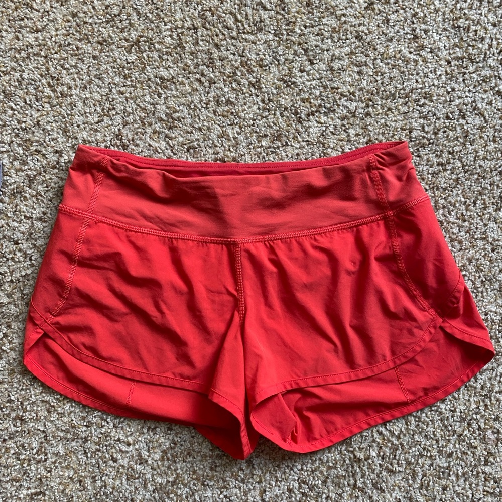 SOLD. Lululemon Orange Speed Short